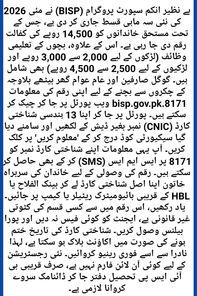8171.bisp.gov.pk Web Portal